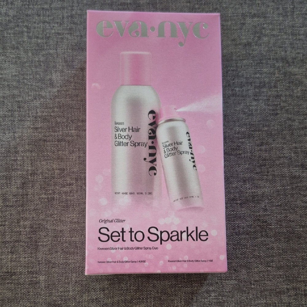 Silver Hair & Body Glitter Spray Set